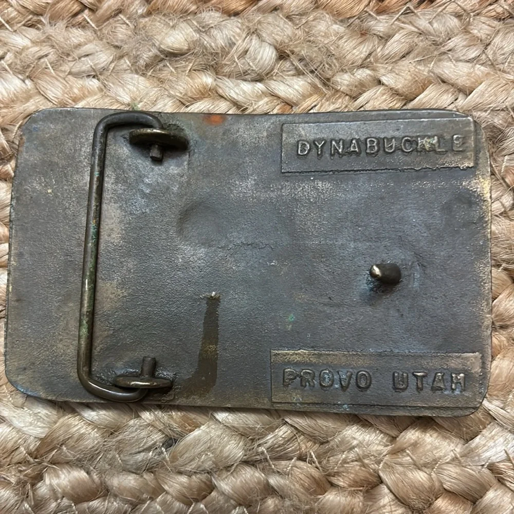 Vintage Bobcat Equipment Brass Texas Style Western Themed Mens Belt Buckle